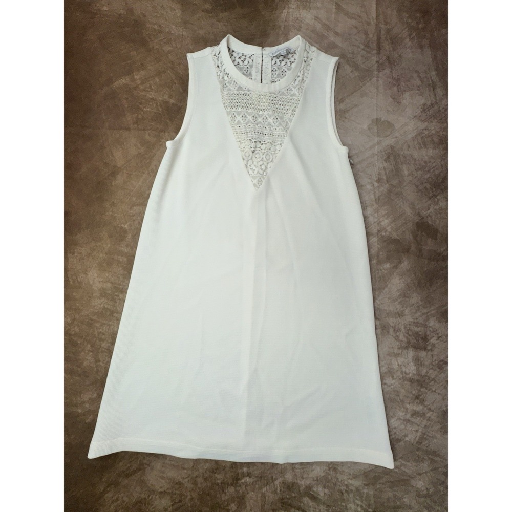 Rebecca Minkoff Ivory/ White Sleeveless Shift Dress, Size Small Engagement